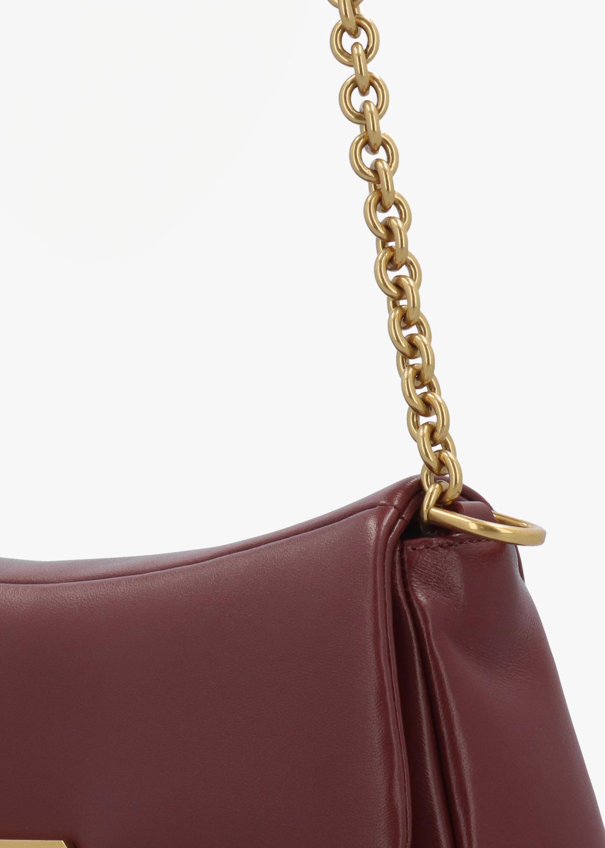 Emporio Armani Burgundy Soft Leather Shoulder Bag