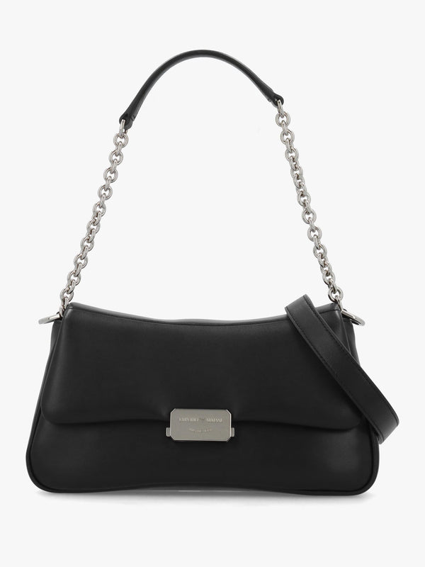 Black Soft Leather Shoulder Bag