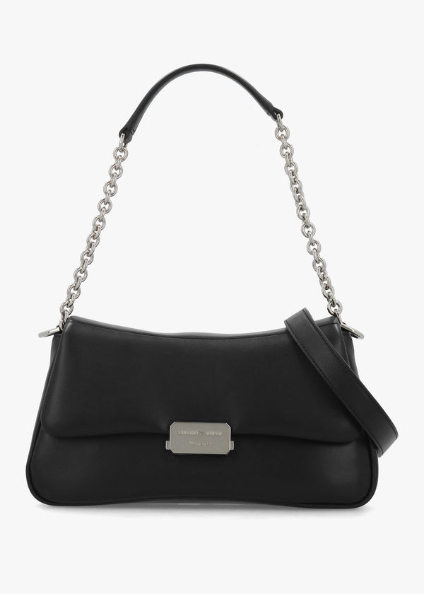 Black Soft Leather Shoulder Bag