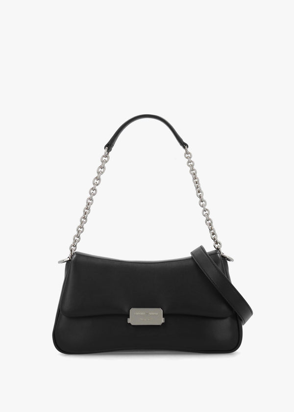 Emporio Armani Black Soft Leather Shoulder Bag