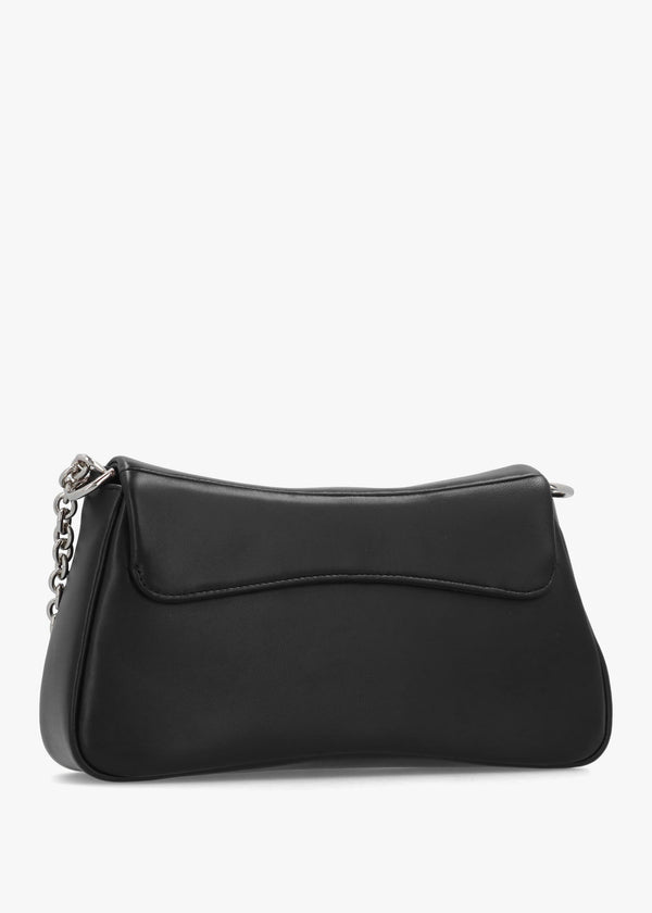 Black Soft Leather Shoulder Bag