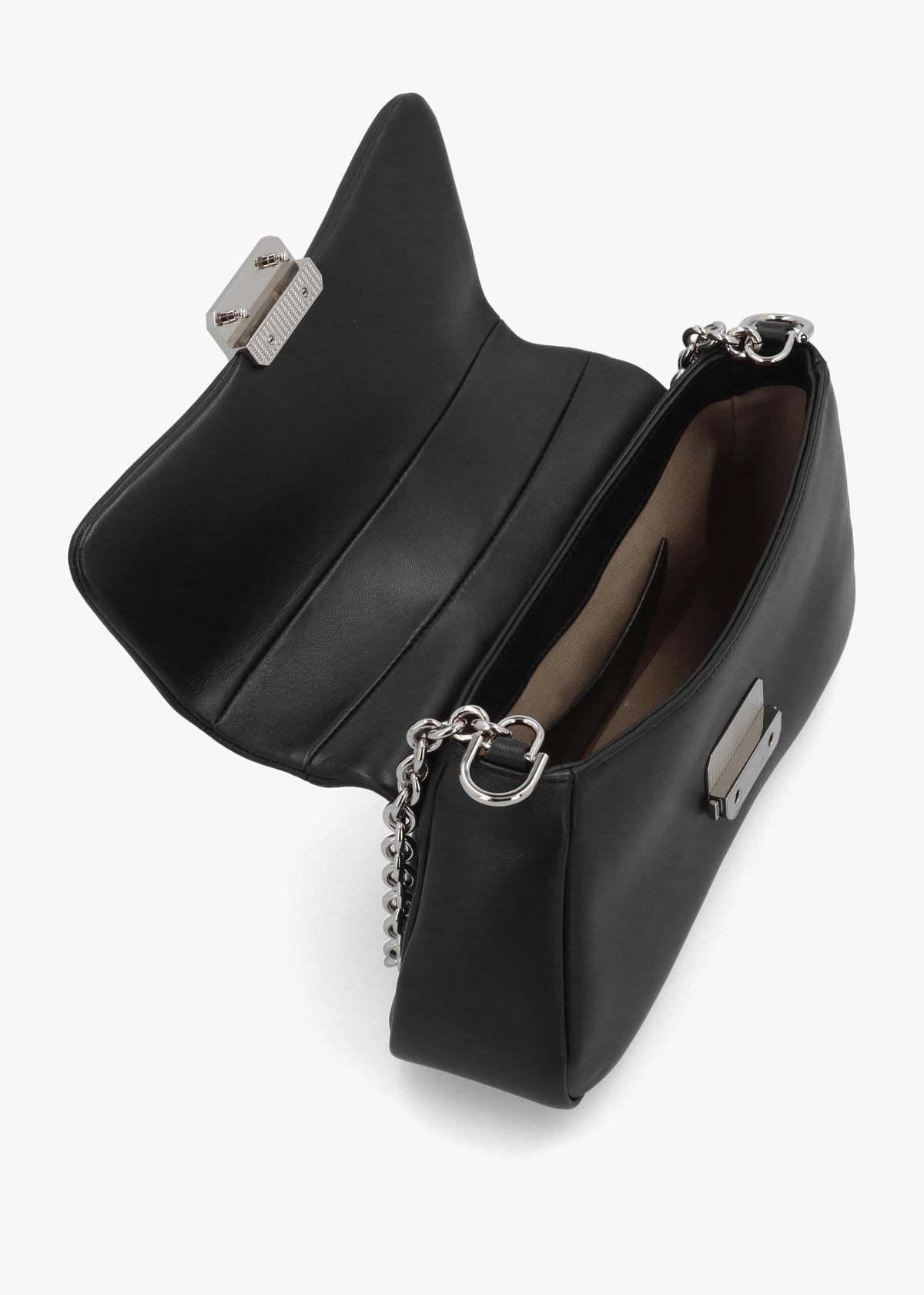 Black Soft Leather Shoulder Bag