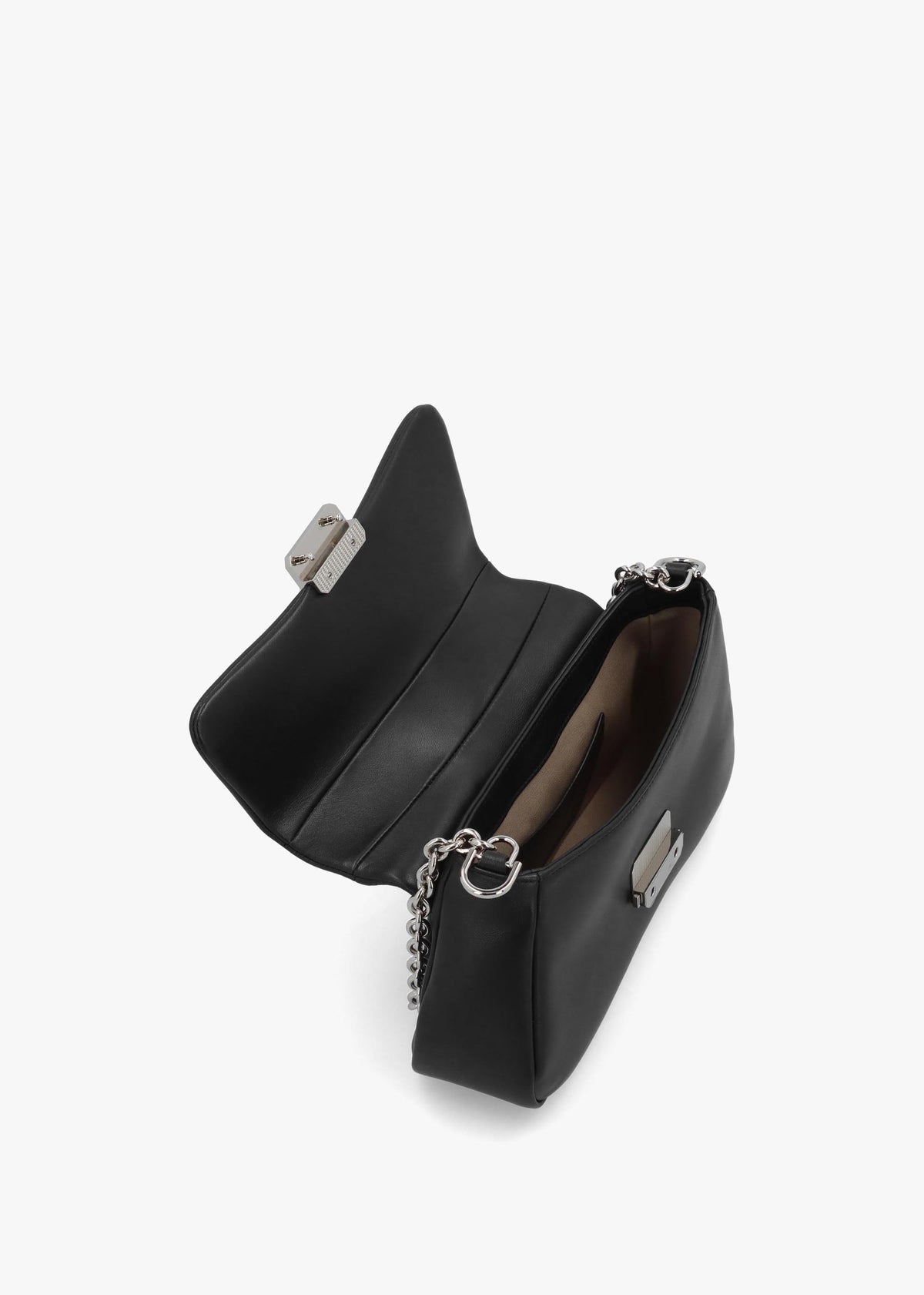 Emporio Armani Black Soft Leather Shoulder Bag