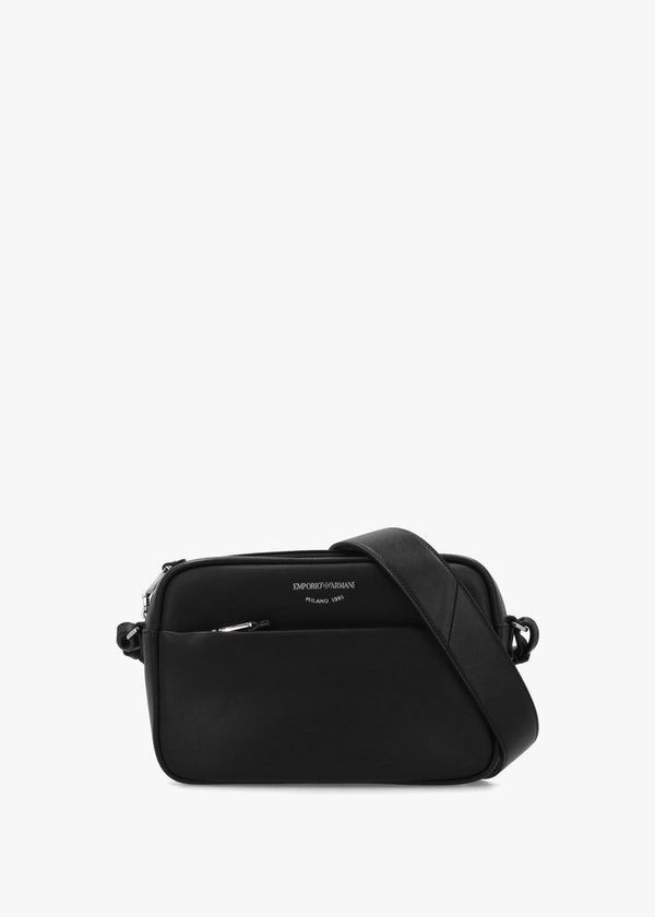 Emporio Armani Black Leather Camera Bag