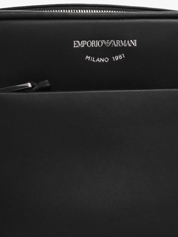 Emporio Armani Black Leather Camera Bag