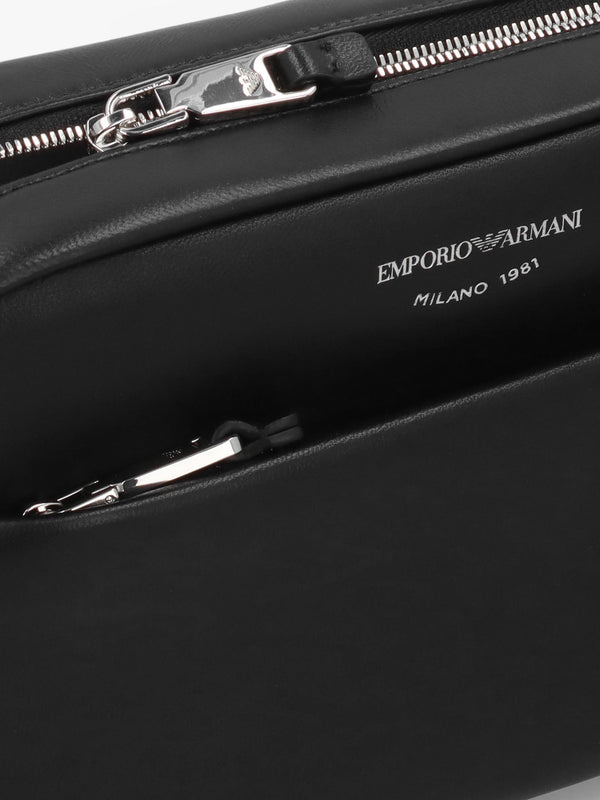 Emporio Armani Black Leather Camera Bag