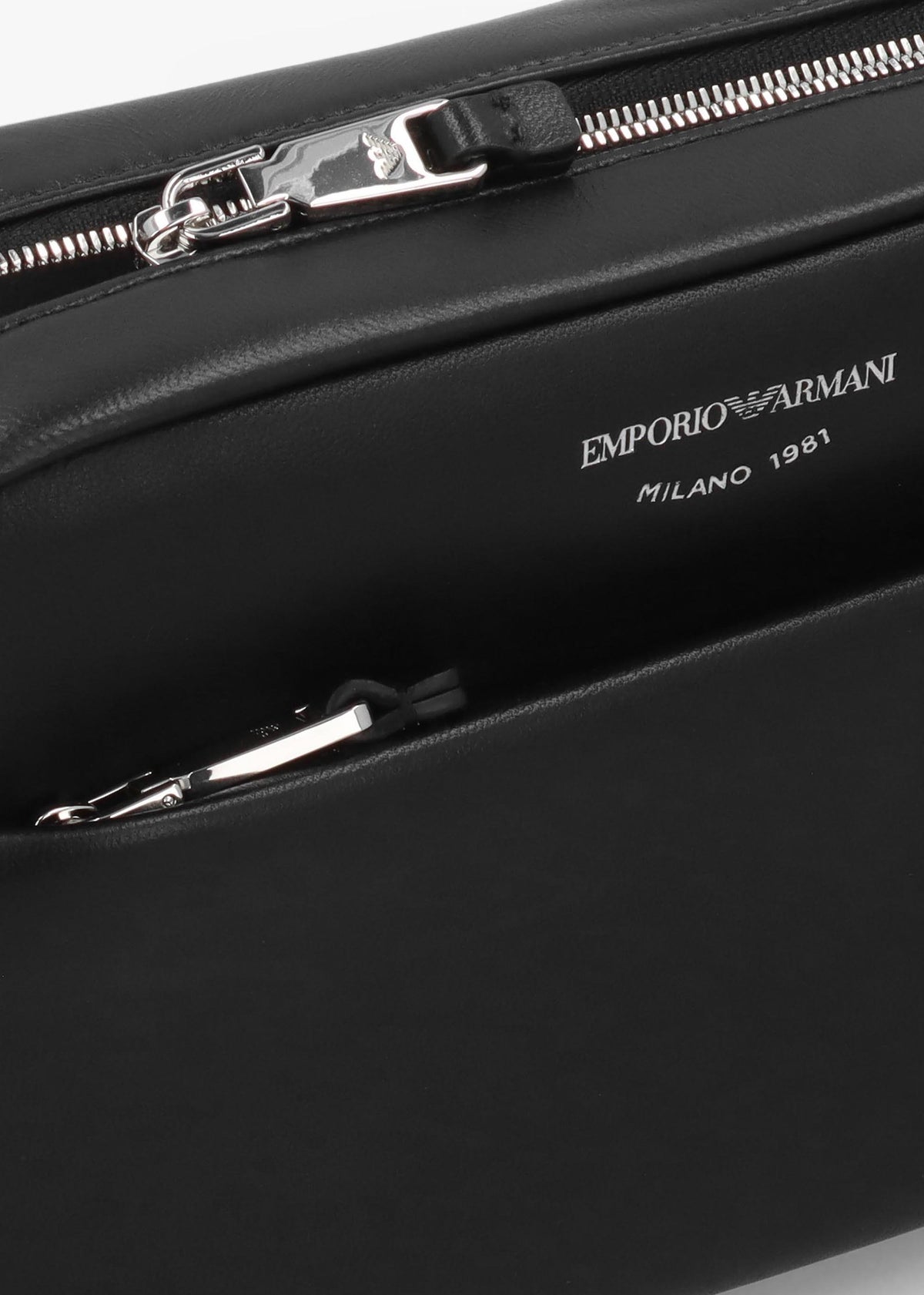 Emporio Armani Black Leather Camera Bag