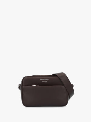 Emporio Armani Brown Leather Camera Bag