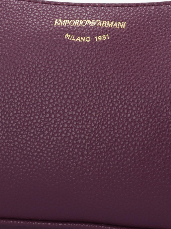 Emporio Armani Lilly II Aubergine Pebbled Baguette Bag