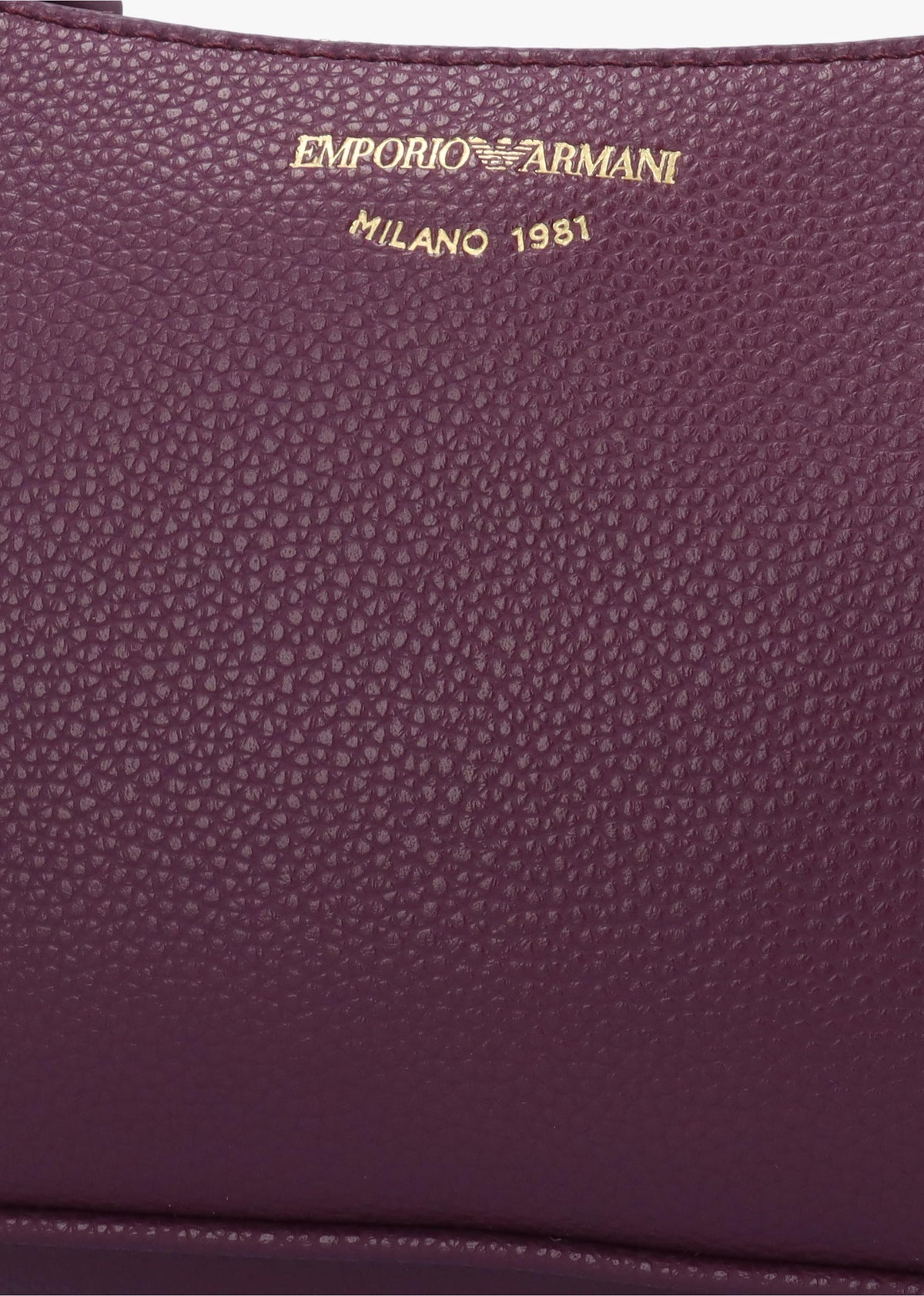 Emporio Armani Lilly II Aubergine Pebbled Baguette Bag