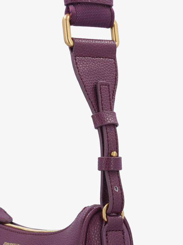 Emporio Armani Lilly II Aubergine Pebbled Baguette Bag