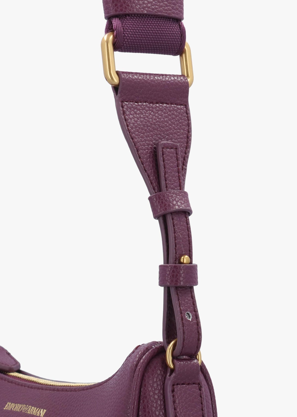 Emporio Armani Lilly II Aubergine Pebbled Baguette Bag