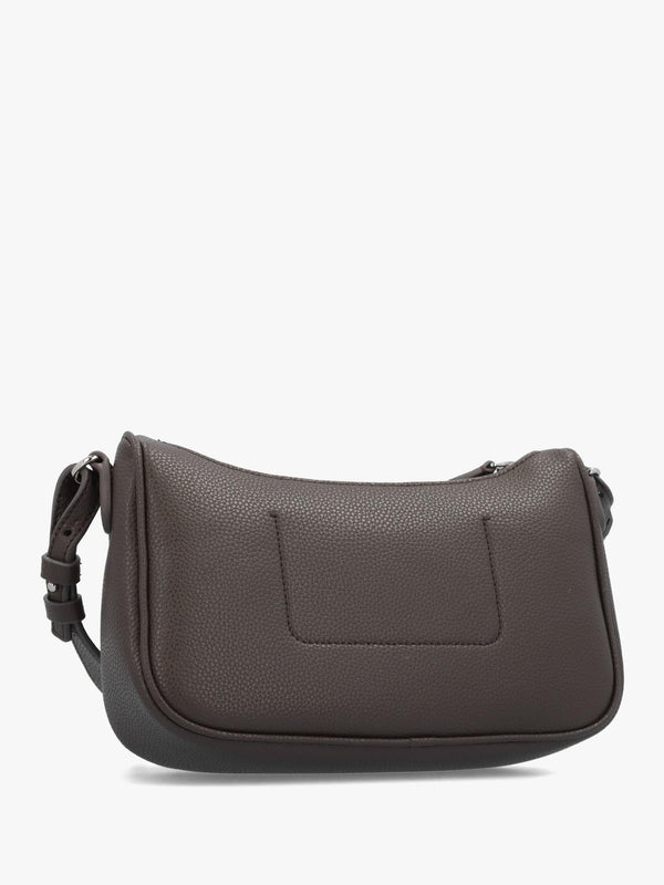 Emporio Armani Lilly II Dark Smoke Pebbled Baguette Bag