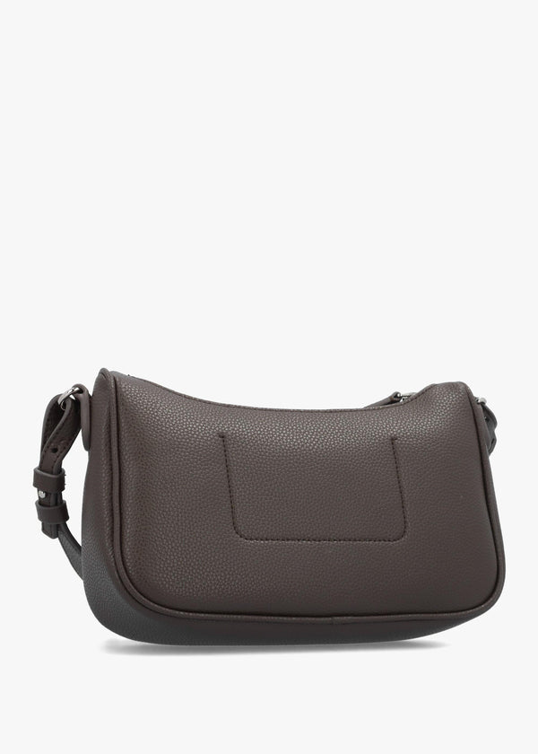 Emporio Armani Lilly II Dark Smoke Pebbled Baguette Bag