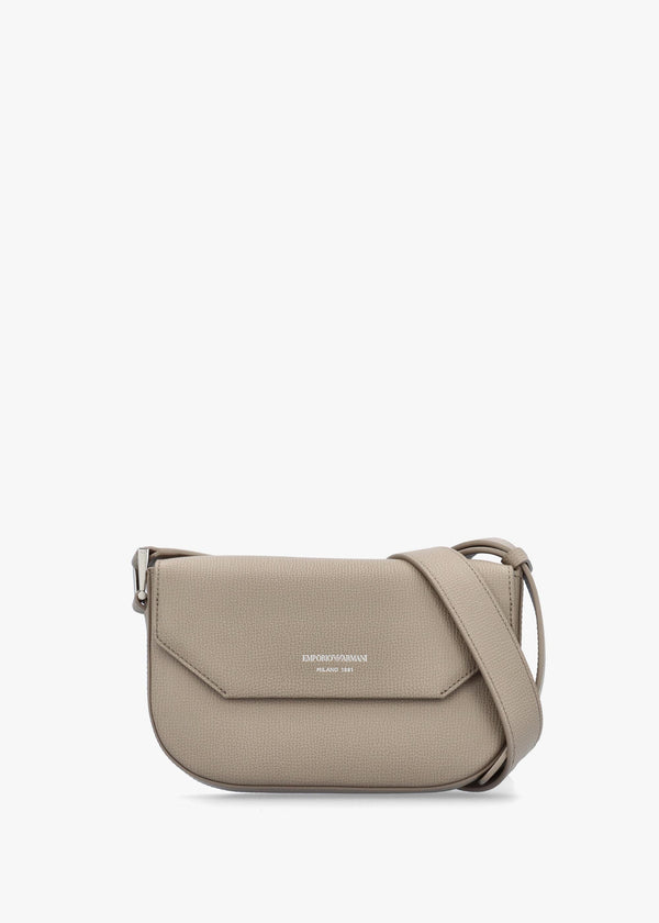 Emporio Armani 1981 Mini Taupe Leather Cross-Body Bag