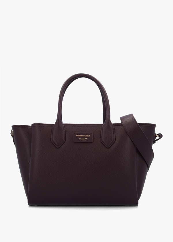 Medium Burgundy Leather Tote Bag