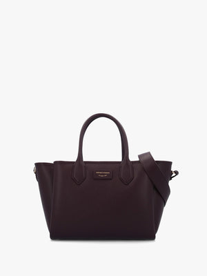 Emporio Armani Medium Burgundy Leather Tote Bag