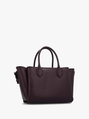 Emporio Armani Medium Burgundy Leather Tote Bag