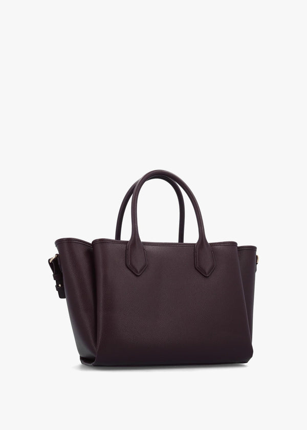 Emporio Armani Medium Burgundy Leather Tote Bag