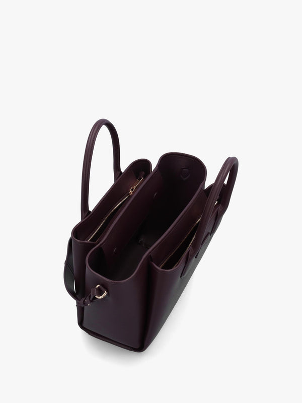 Emporio Armani Medium Burgundy Leather Tote Bag