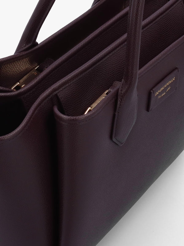 Medium Burgundy Leather Tote Bag