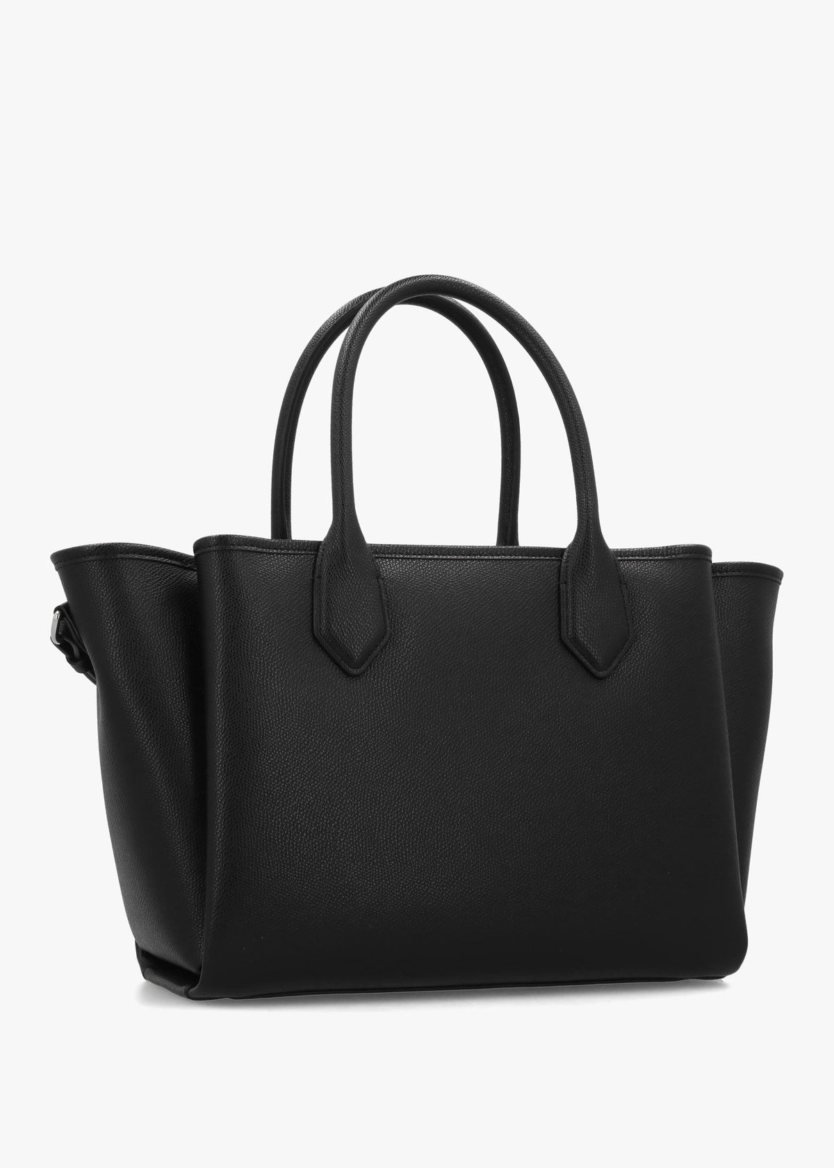 Medium Black Leather Tote Bag