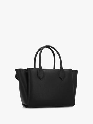 Emporio Armani Medium Black Leather Tote Bag