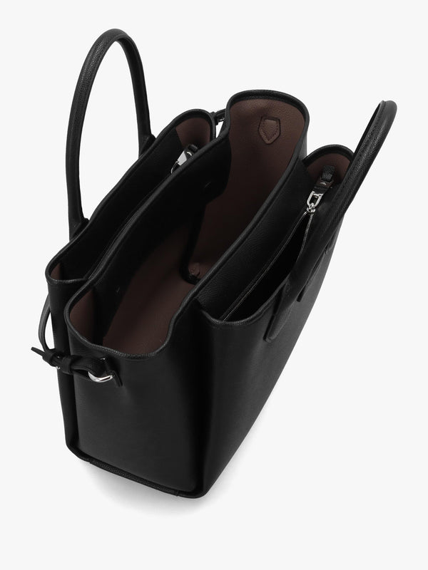 Medium Black Leather Tote Bag