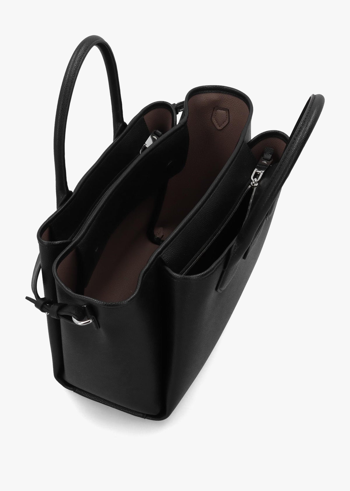 Medium Black Leather Tote Bag