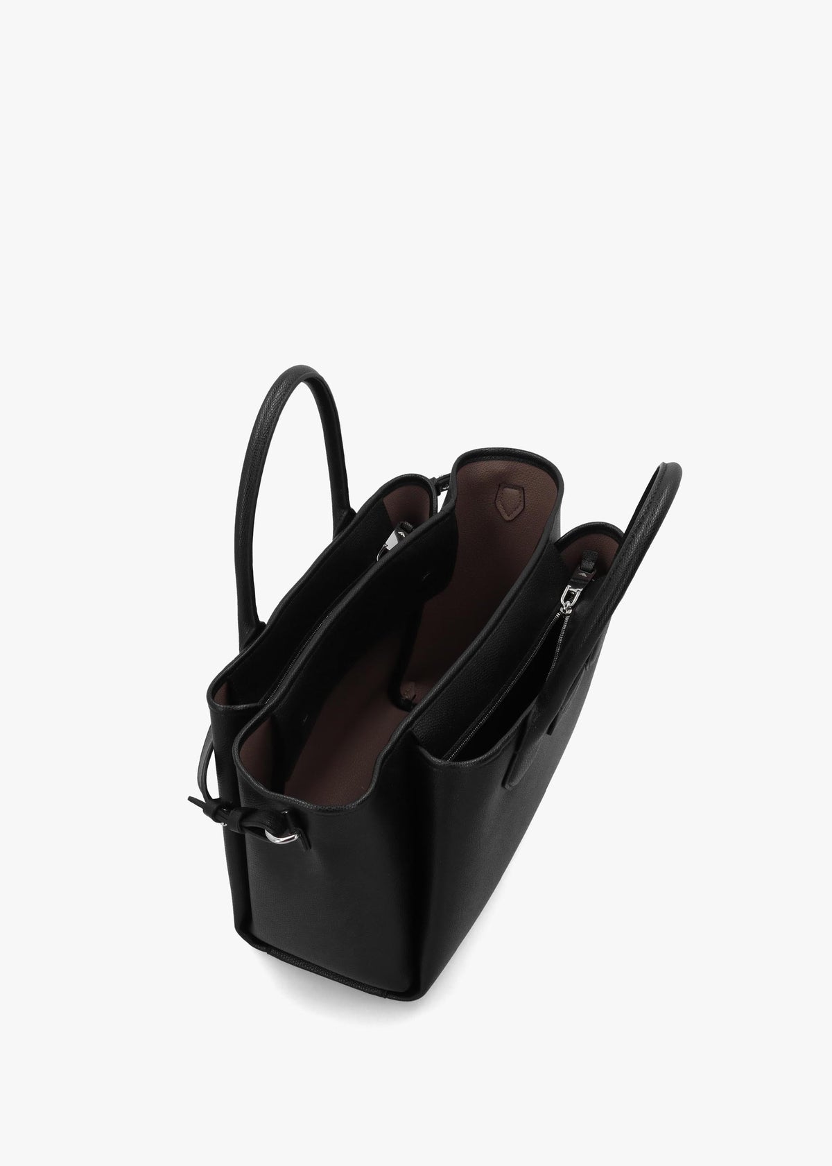 Emporio Armani Medium Black Leather Tote Bag