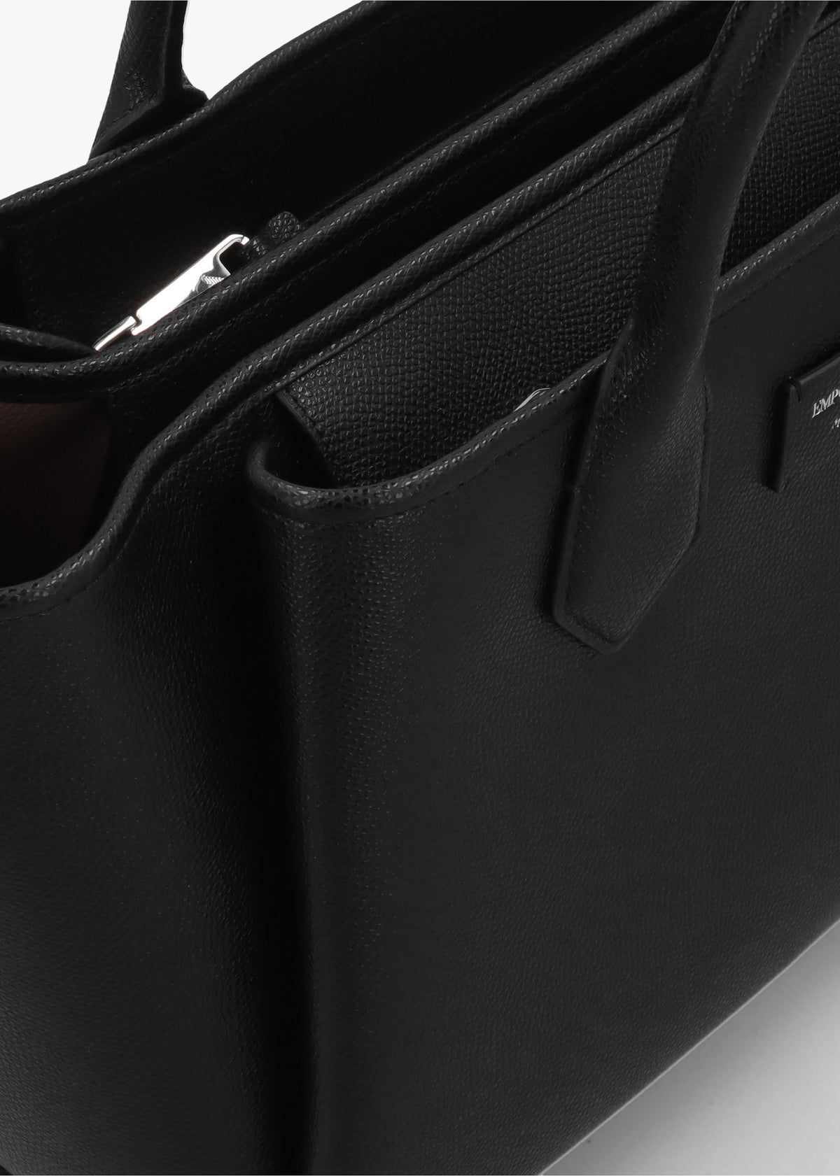 Medium Black Leather Tote Bag