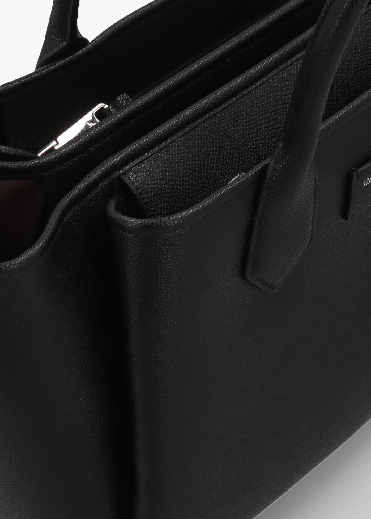 Emporio Armani Medium Black Leather Tote Bag