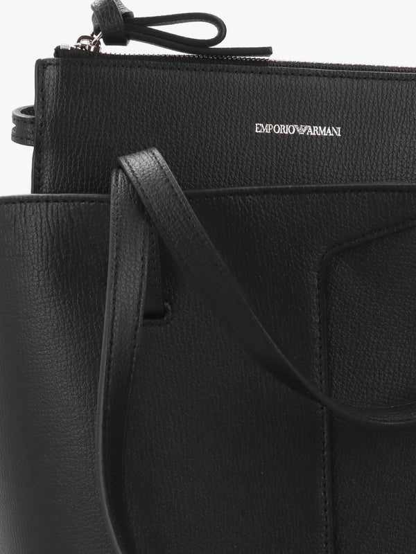 Emporio Armani 1981 Mini Black Leather Shoulder Bag