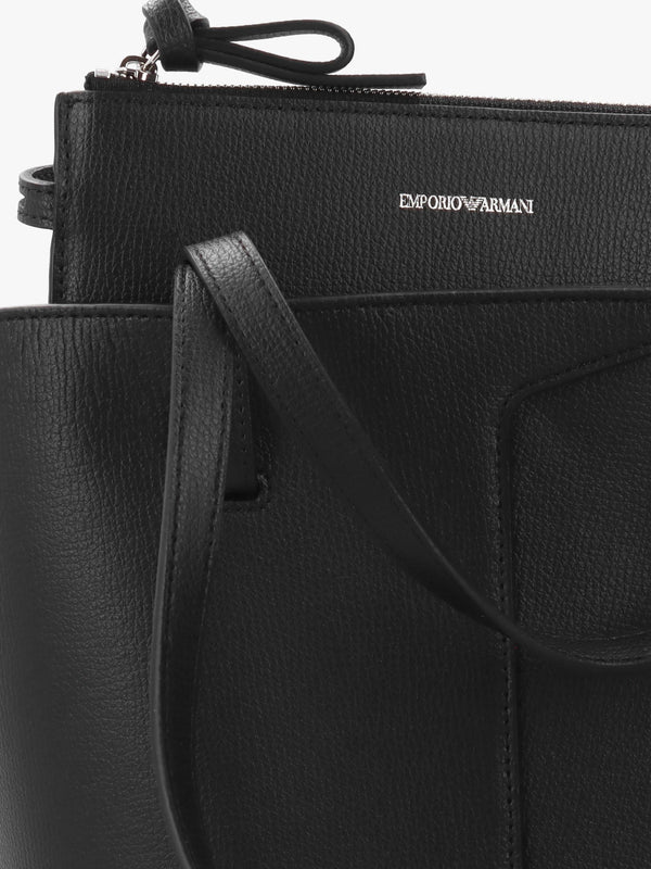 Emporio Armani 1981 Mini Black Leather Shoulder Bag