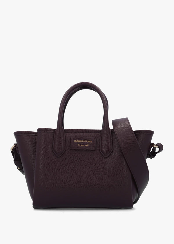 Mini Burgundy Leather Tote Bag
