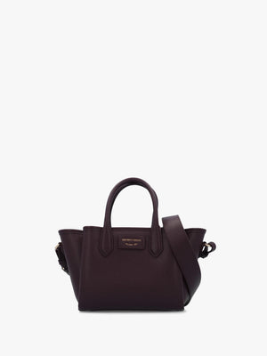 Emporio Armani Mini Burgundy Leather Tote Bag