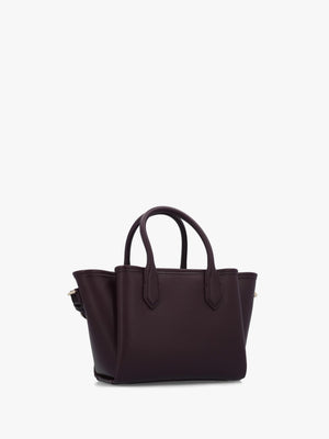 Emporio Armani Mini Burgundy Leather Tote Bag