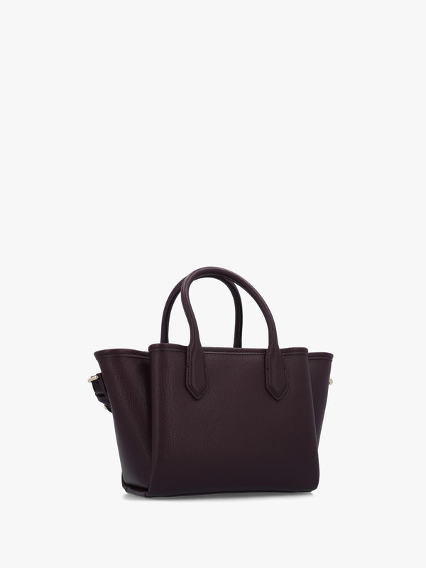 Emporio Armani Mini Burgundy Leather Tote Bag