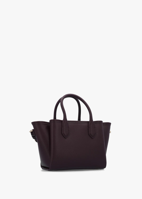 Emporio Armani Mini Burgundy Leather Tote Bag