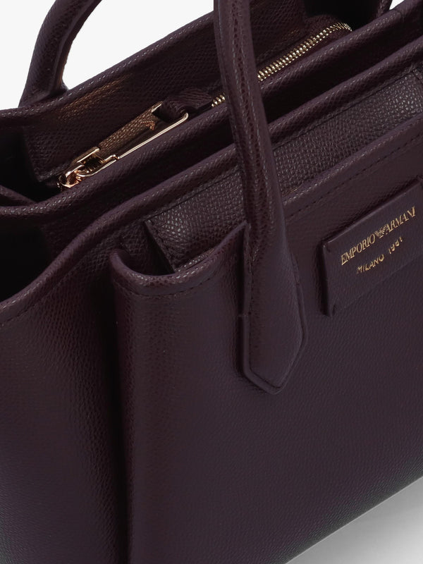 Mini Burgundy Leather Tote Bag