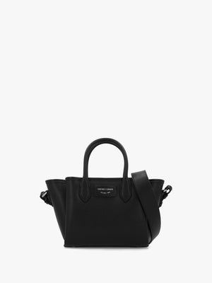 Emporio Armani Mini Black Leather Tote Bag
