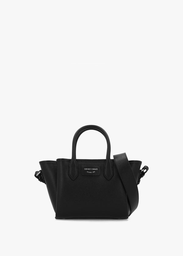 Emporio Armani Mini Black Leather Tote Bag