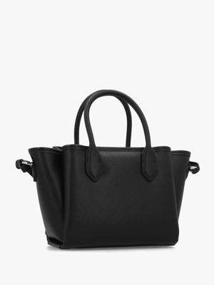 Mini Black Leather Tote Bag