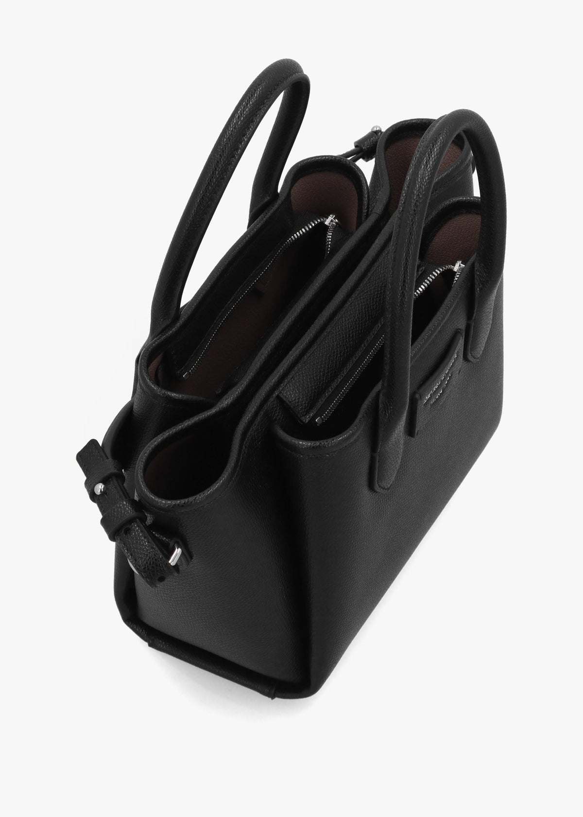 Mini Black Leather Tote Bag