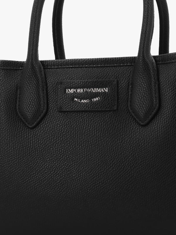 Mini Black Leather Tote Bag