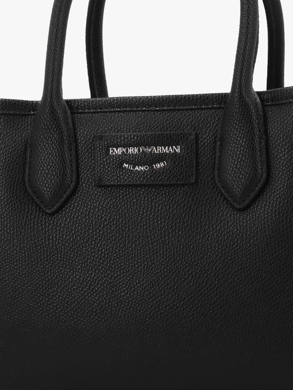 Emporio Armani Mini Black Leather Tote Bag