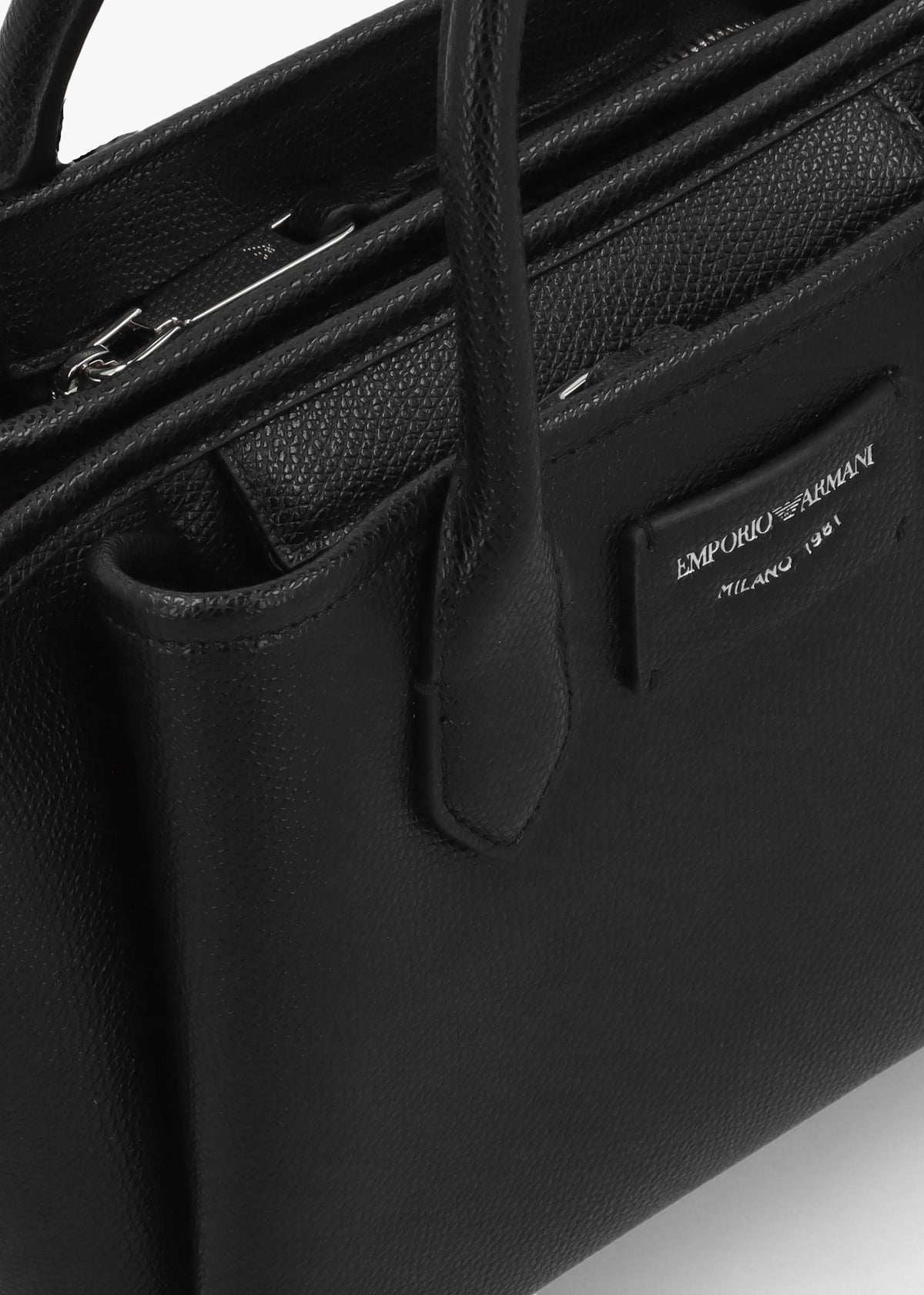 Mini Black Leather Tote Bag
