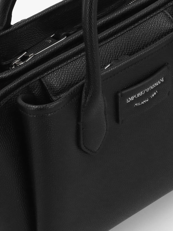 Emporio Armani Mini Black Leather Tote Bag