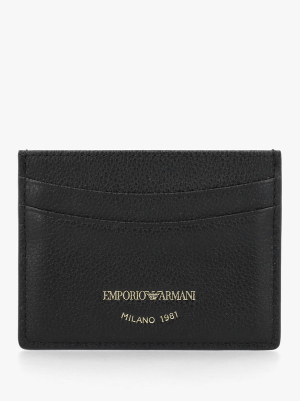 Black Tumbled Leather Card Case