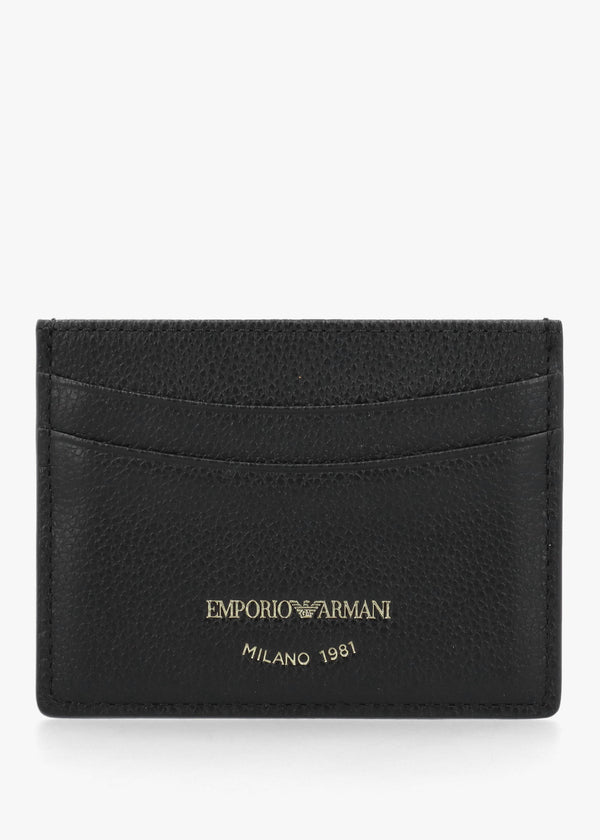 Black Tumbled Leather Card Case